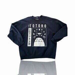 My Neighbor Totoro Studio Ghibli Mens Sweatshirt Black Pullover Size L